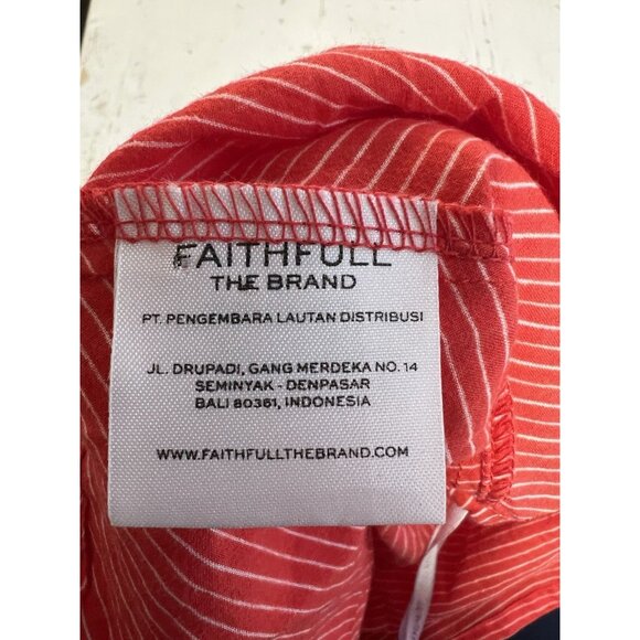 Faithfull the Brand Blouse Top Sz 4 Summer Cropped Nautical Graphic Print - Picture 15 of 16